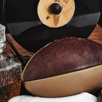 RETRO BROWN / CREAM LEATHER RUGBY BALL