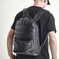 EXECUTIVE BLACK LEATHER BACKPACK
