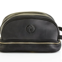 EXECUTIVE BLACK LEATHER DOPP BAG