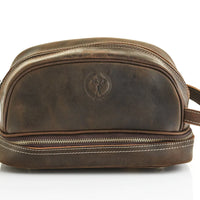 HERITAGE BROWN LEATHER DOPP BAG