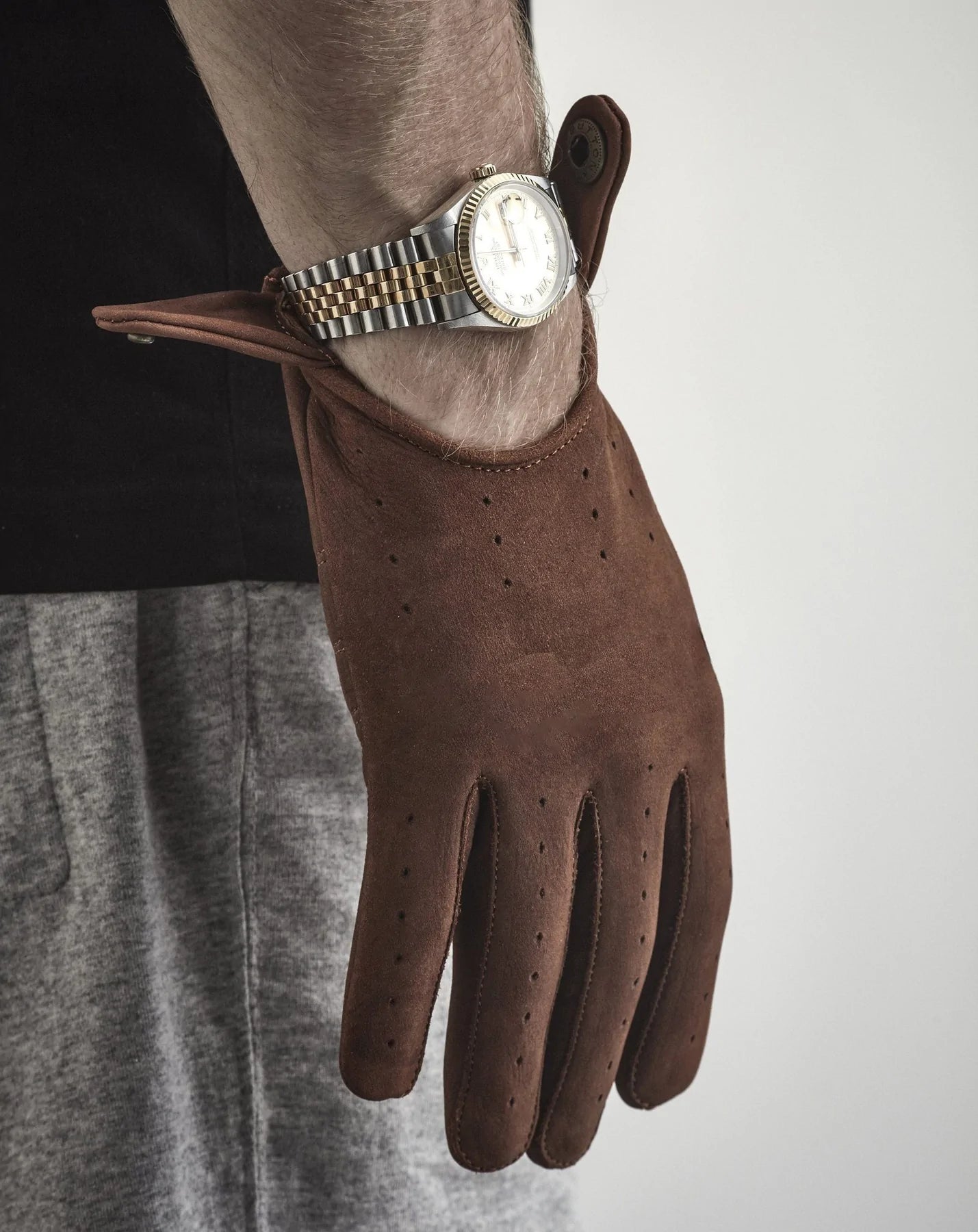 Brown leather driving gloves deals