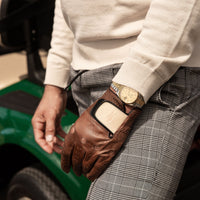 PRO BROWN / CREAM LEATHER GOLF GLOVE (L/H)