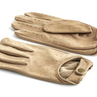 DELUXE TAN LEATHER DRIVING GLOVES