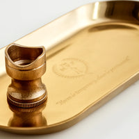 GOLD STEEL TRAY + CIGAR HOLDER