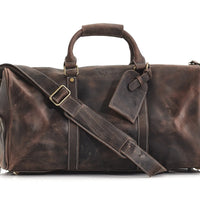 HERITAGE BROWN LEATHER SPORTS DUFFLE BAG