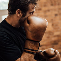 PRO HERITAGE BROWN LEATHER BOXING GLOVES (STRAP UP) 16oz