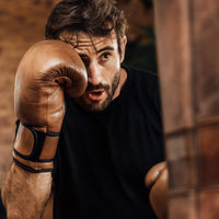 PRO HERITAGE BROWN LEATHER BOXING GLOVES (STRAP UP) 16oz