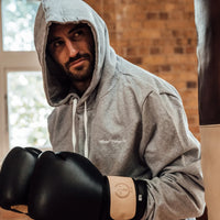 PRO BLACK/CREAM LEATHER BOXING GLOVES (STRAP UP)