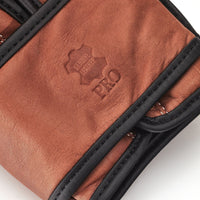 PRO DELUXE TAN LEATHER BOXING GLOVES (STRAP UP)