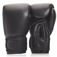 PRO EXECUTIVE BLACK LEATHER BOXING GLOVES (STRAP UP)