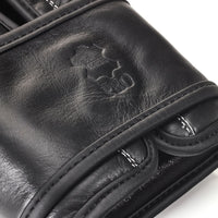 PRO EXECUTIVE BLACK LEATHER BOXING GLOVES (STRAP UP)