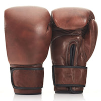 PRO HERITAGE BROWN LEATHER BOXING GLOVES (STRAP UP) 16oz