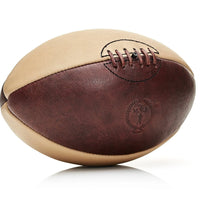 RETRO BROWN / CREAM LEATHER RUGBY BALL