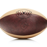 RETRO BROWN / CREAM LEATHER RUGBY BALL