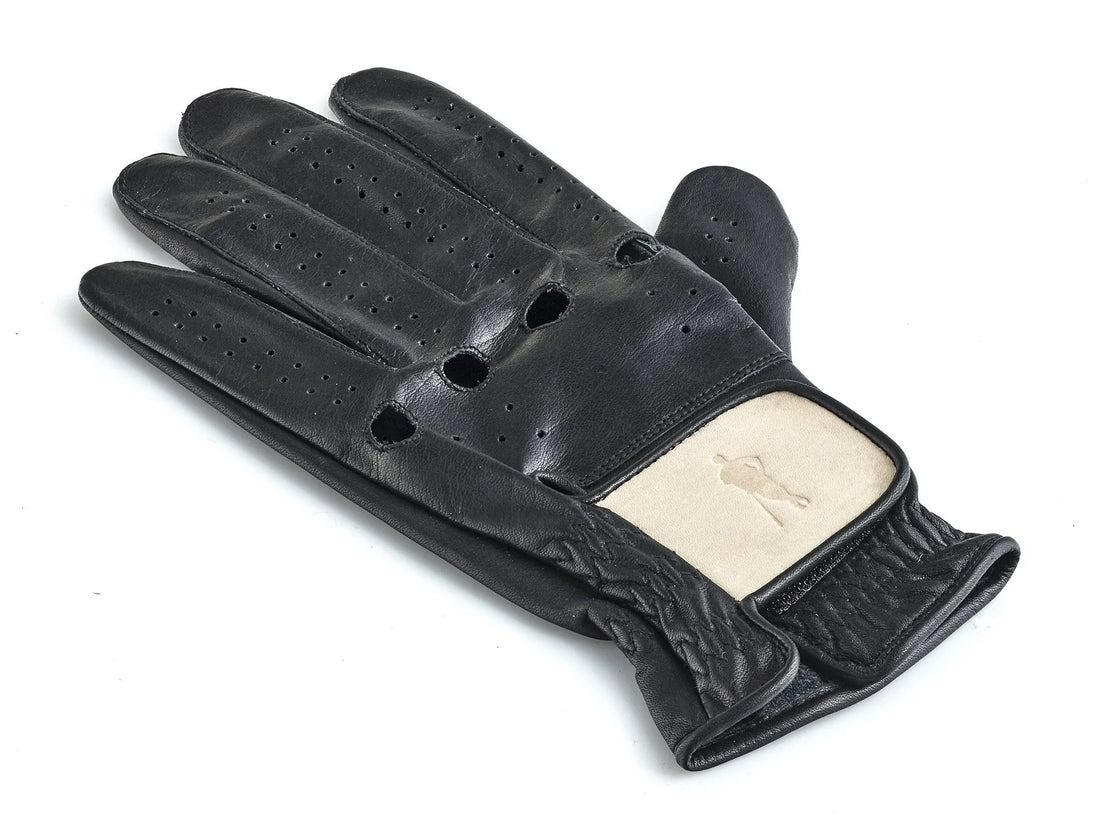 PRO EXECUTIVE BLACK / CREAM LEATHER GOLF GLOVE (L/H)