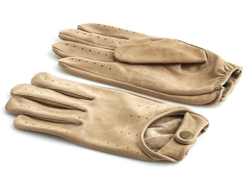 DELUXE TAN LEATHER DRIVING GLOVES