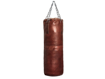 RETRO HERITAGE BROWN LEATHER HEAVY PUNCHING BAG (UN-FILLED) 3ft