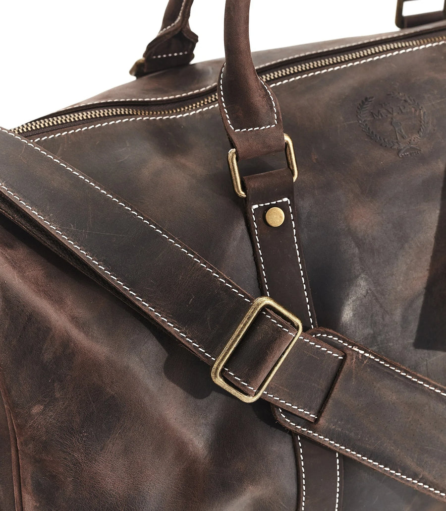 HERITAGE BROWN LEATHER SPORTS DUFFLE BAG