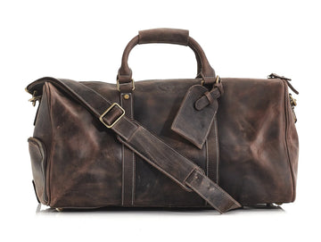 HERITAGE BROWN LEATHER SPORTS DUFFLE BAG