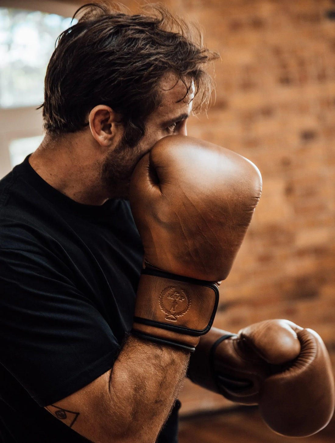 PRO HERITAGE BROWN LEATHER BOXING GLOVES (STRAP UP) 16oz