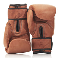 PRO DELUXE TAN LEATHER BOXING GLOVES (STRAP UP)