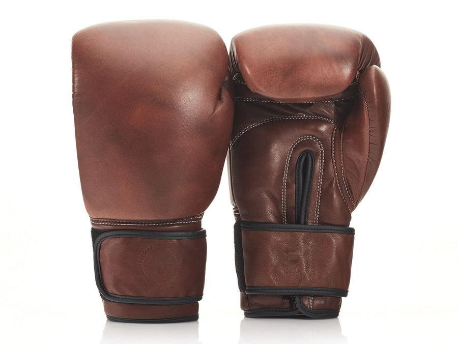 PRO HERITAGE BROWN LEATHER BOXING GLOVES (STRAP UP) 16oz