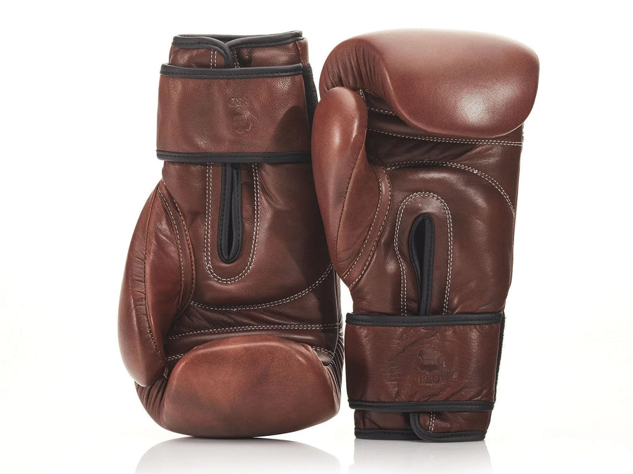 PRO HERITAGE BROWN LEATHER BOXING GLOVES (STRAP UP) 16oz