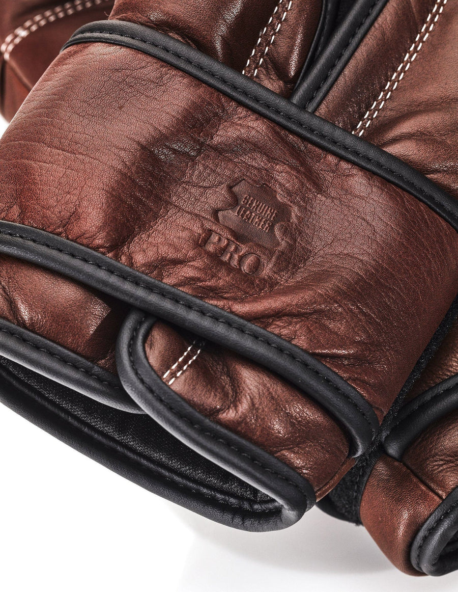 PRO HERITAGE BROWN LEATHER BOXING GLOVES (STRAP UP) 16oz
