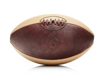 RETRO BROWN / CREAM LEATHER RUGBY BALL