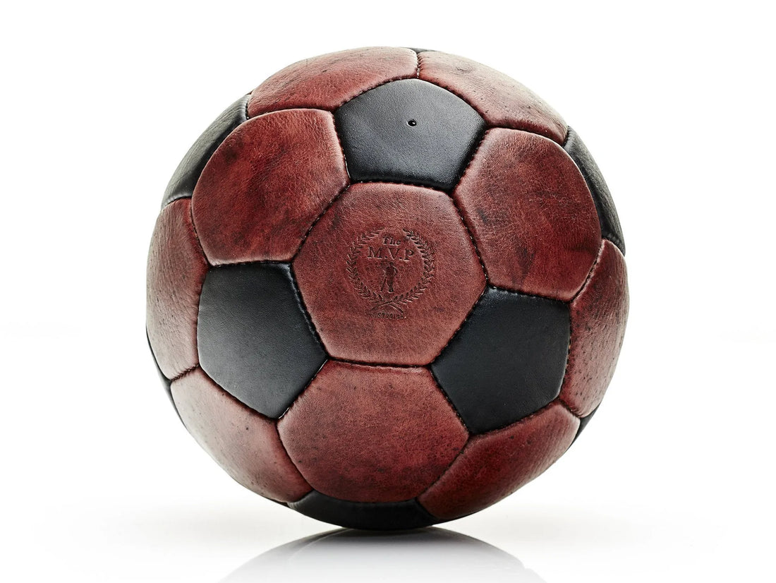 RETRO HERITAGE BROWN / BLACK LEATHER 32P SOCCER BALL